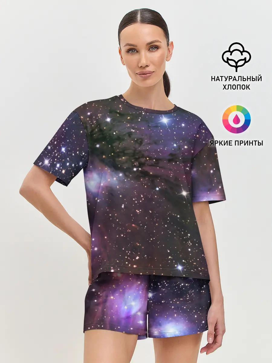Женская пижама с шортами / Галактика