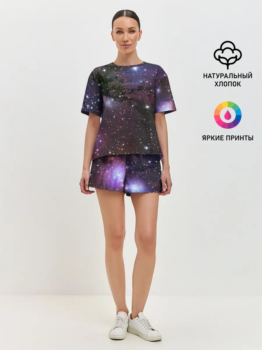 Женская пижама с шортами / Галактика