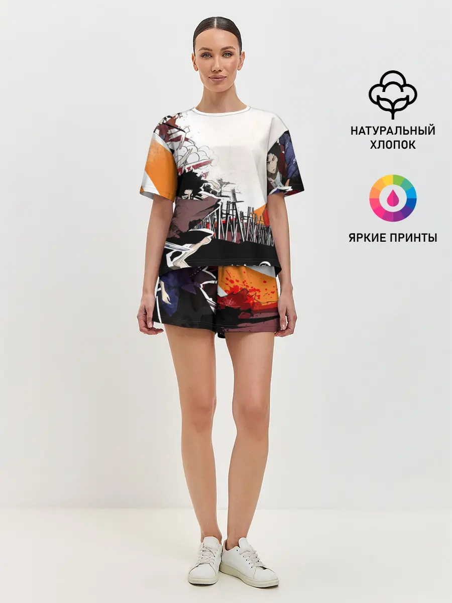 Женская пижама с шортами / Афросамурай аниме