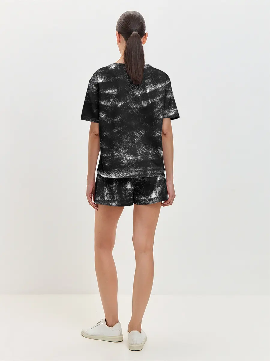 Женская пижама с шортами / Чёpнo-бeлый