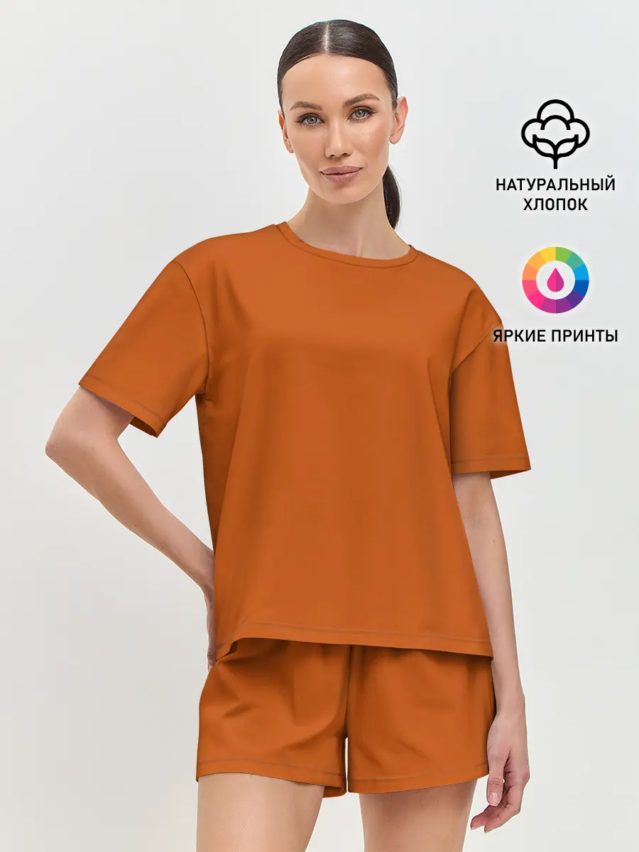 Женская пижама с шортами / Радуга v6 - оранжевый