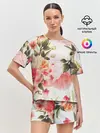Женская пижама с шортами / Нежный букет