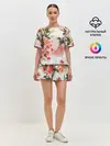 Женская пижама с шортами / Нежный букет