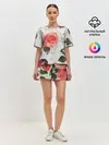 Женская пижама с шортами / Нежные розы
