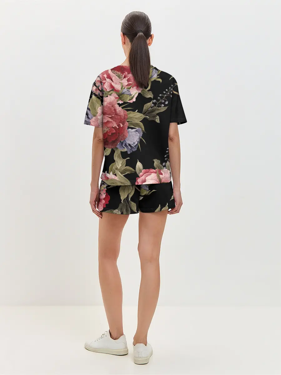 Женская пижама с шортами / Цветы