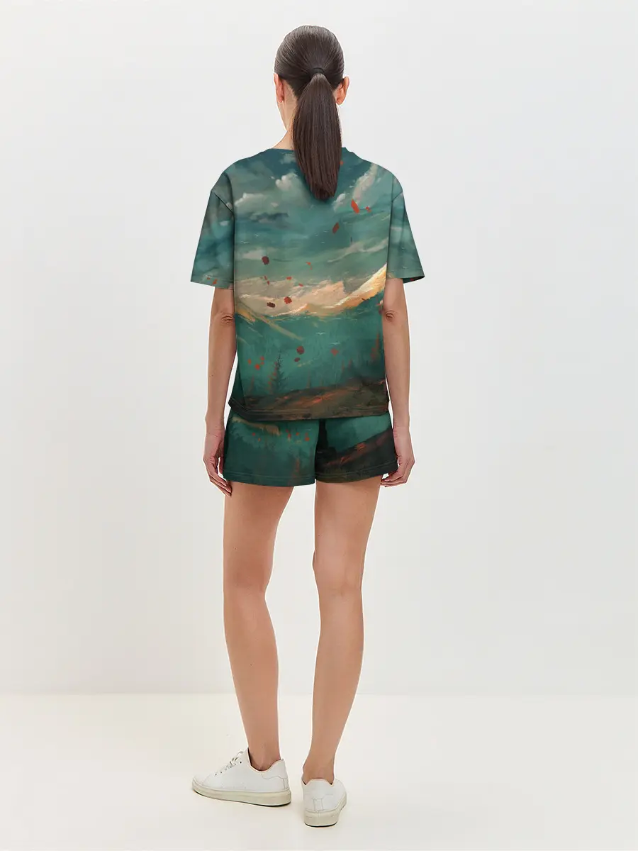 Женская пижама с шортами / Горы