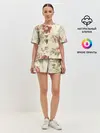 Женская пижама с шортами / Цветы