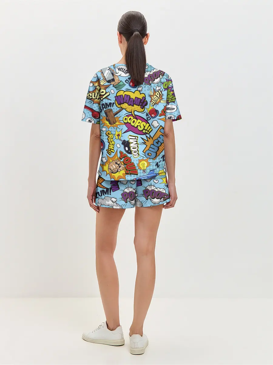 Женская пижама с шортами / Pop art comics