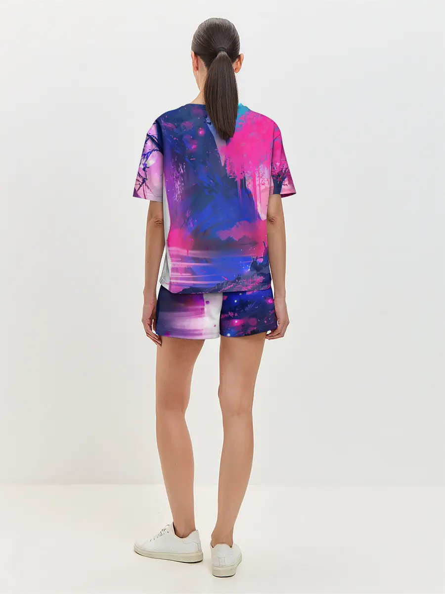 Женская пижама с шортами / Неоновые Краски