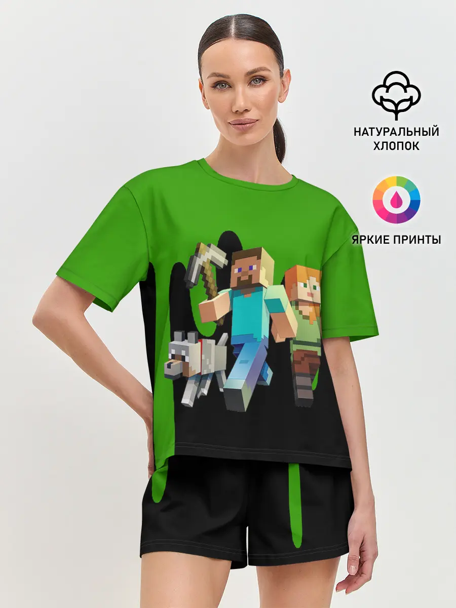 Женская пижама с шортами / minecraft