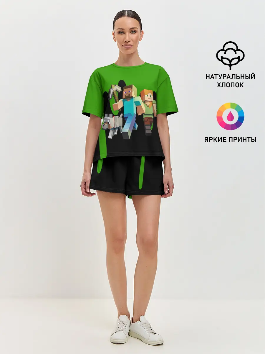 Женская пижама с шортами / minecraft