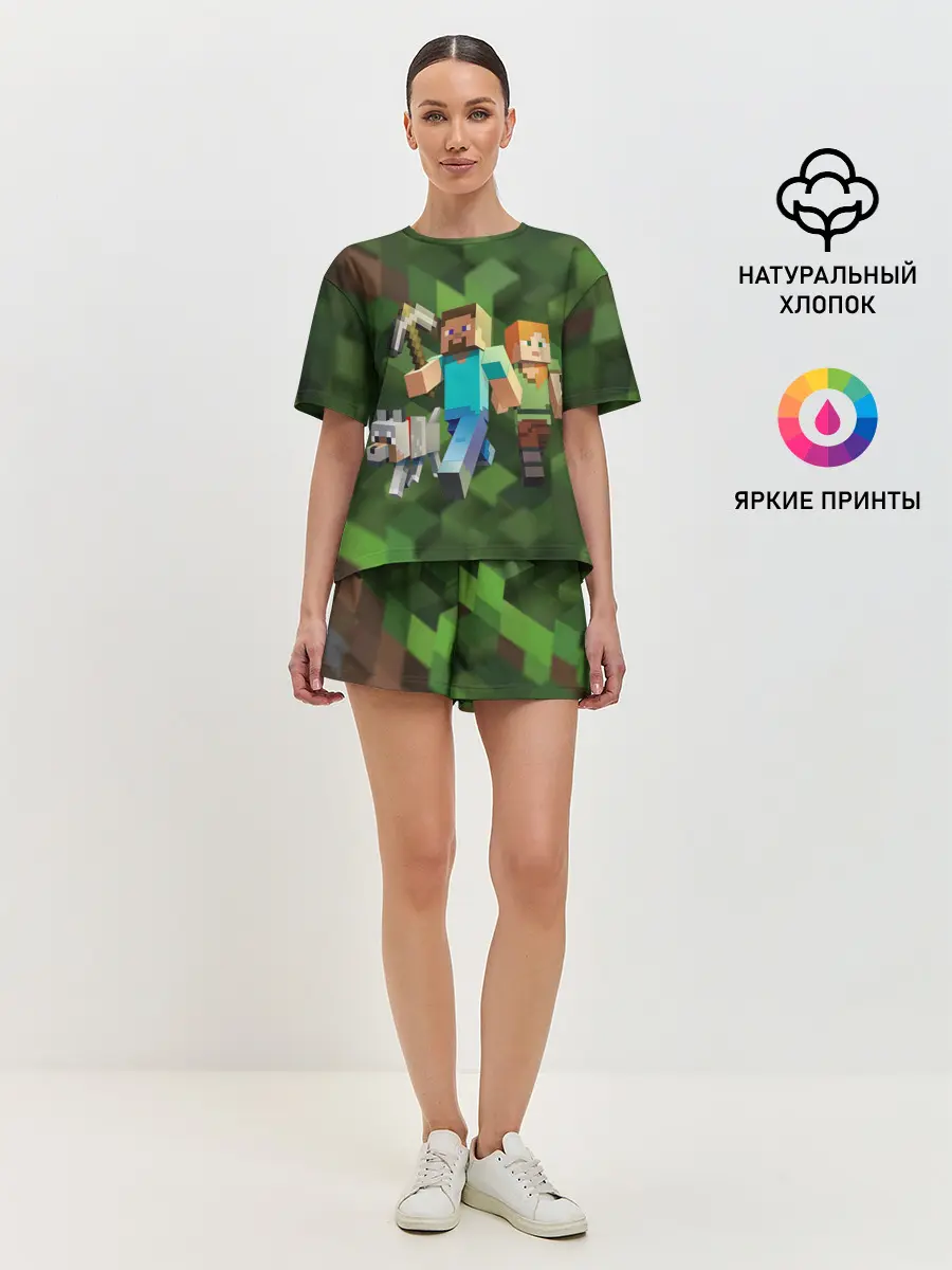 Женская пижама с шортами / minecraft