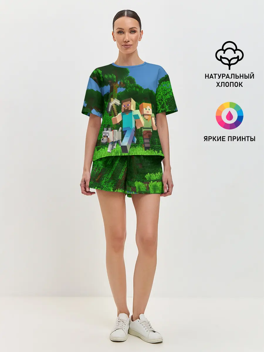 Женская пижама с шортами / minecraft