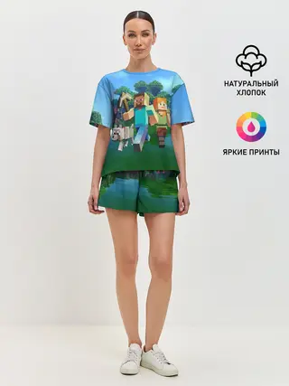 Женская пижама с шортами / minecraft