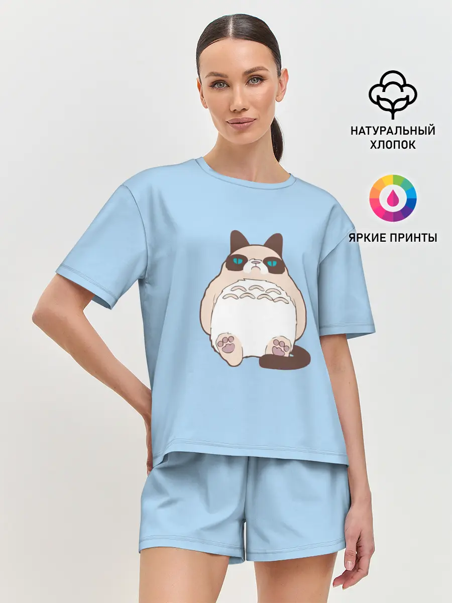 Женская пижама с шортами / Тоторный кот