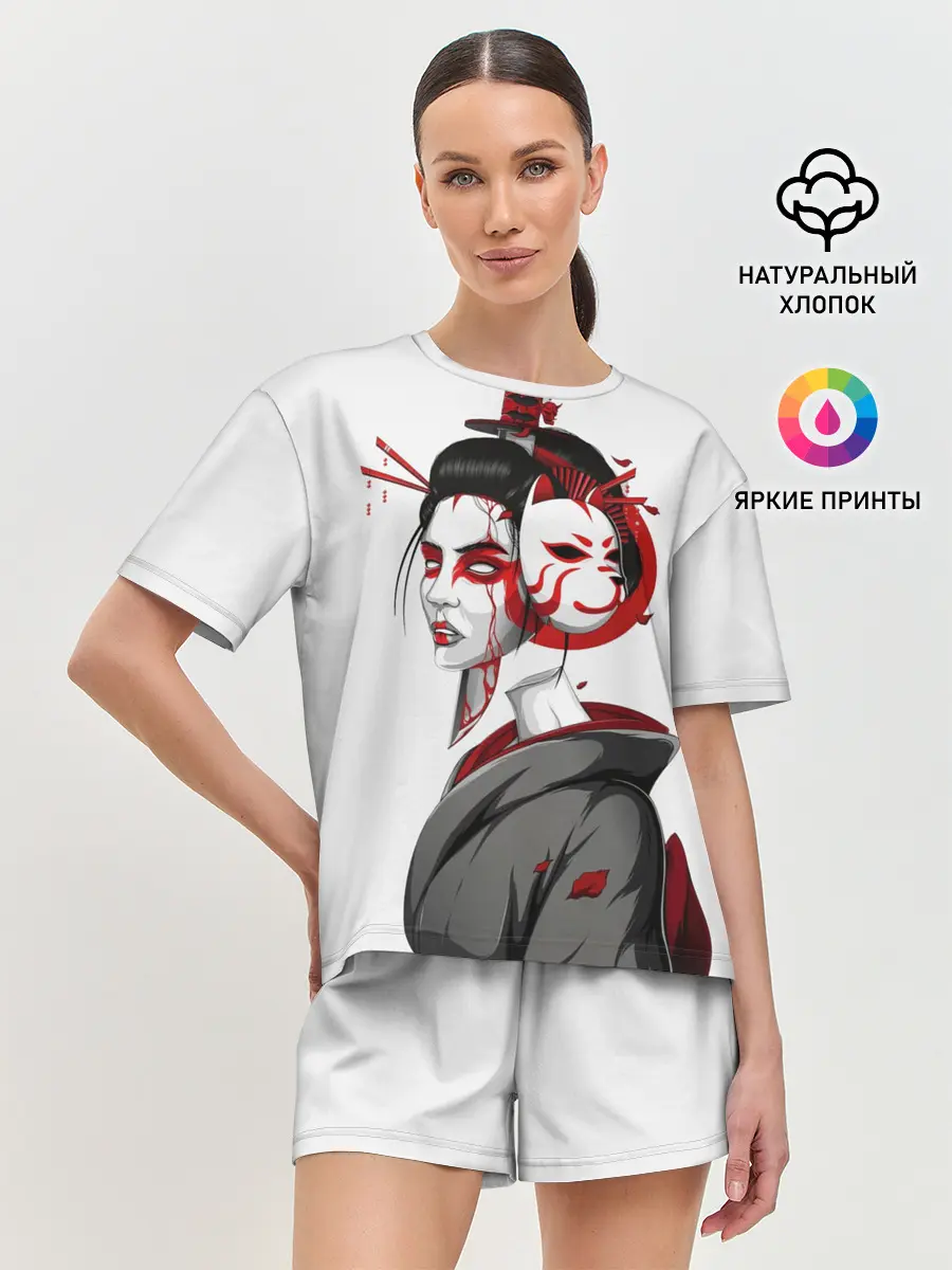 Женская пижама с шортами / Гейша