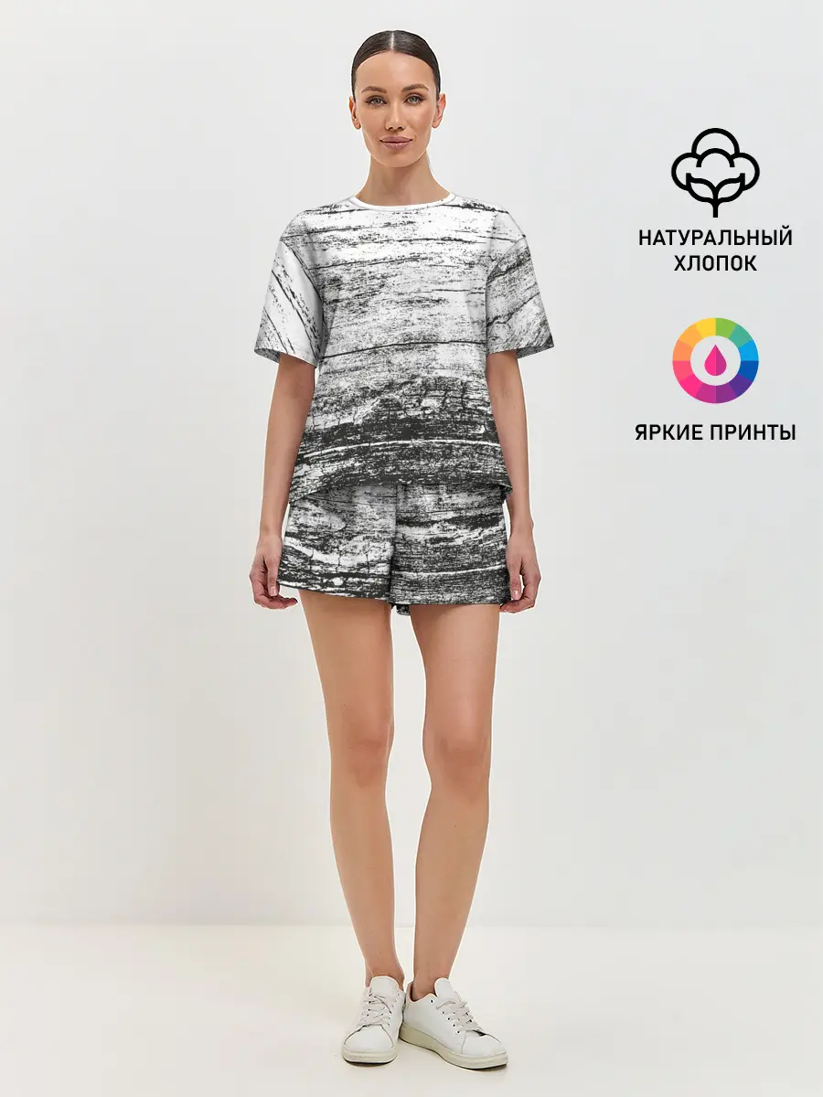 Женская пижама с шортами / Деревянный