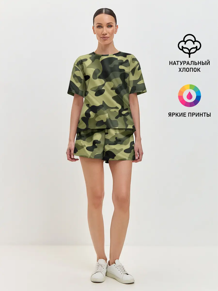 Женская пижама с шортами / Милитари