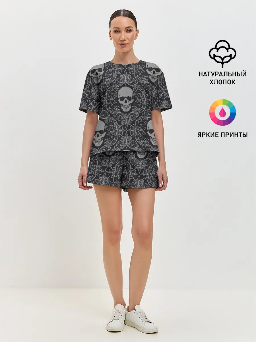 Женская пижама с шортами / Skulls
