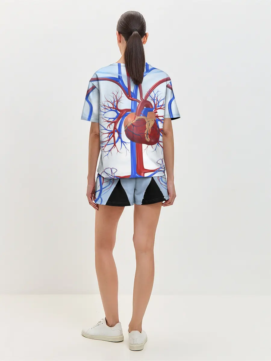 Женская пижама с шортами / Сердце