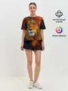 Женская пижама с шортами / Лев 3D
