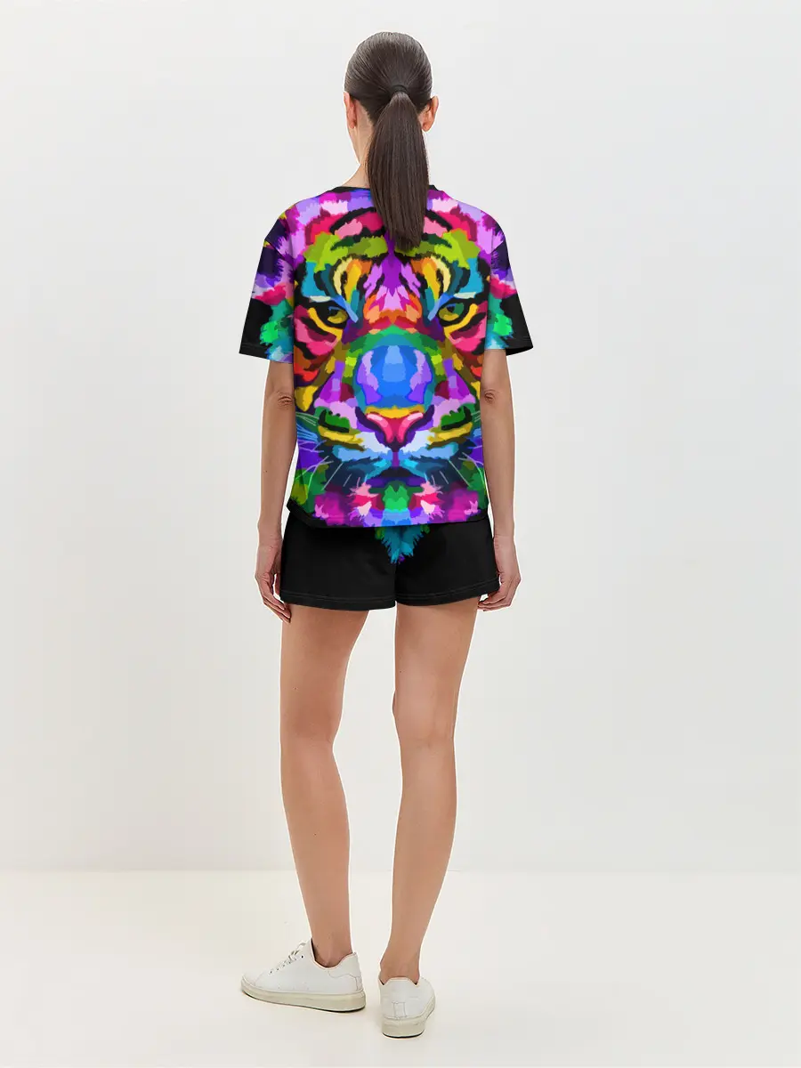 Женская пижама с шортами / Neon tiger