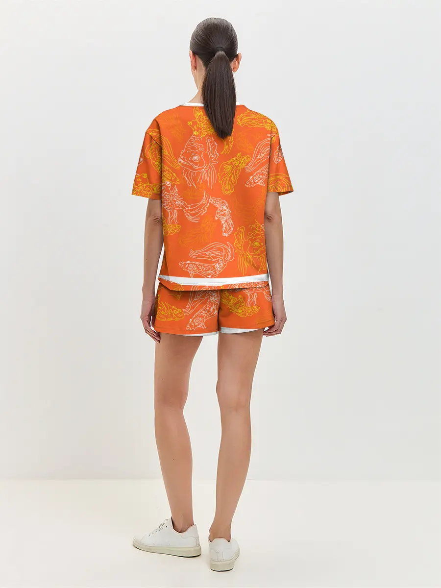 Женская пижама с шортами / Нарисованные рыбки