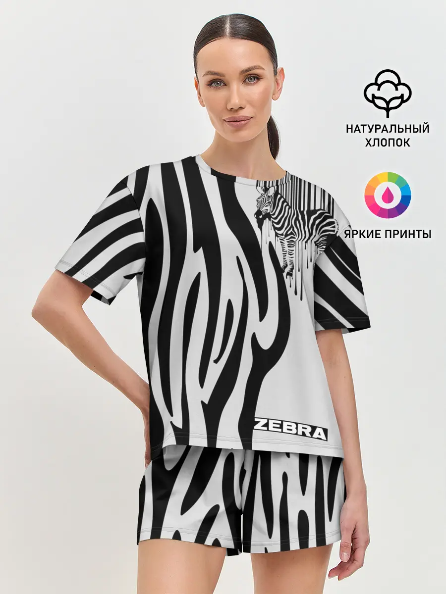 Женская пижама с шортами / Zebra