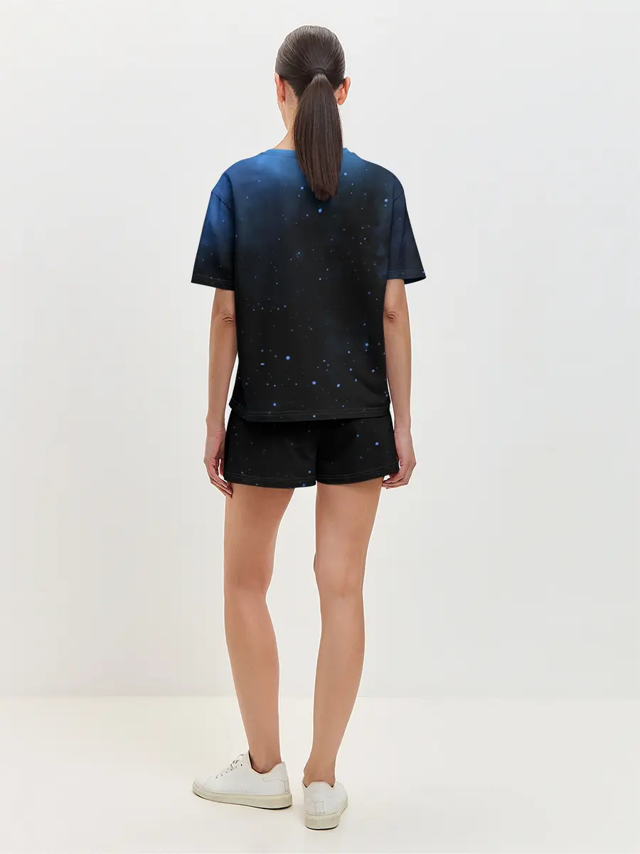 Женская пижама с шортами / Космический кот