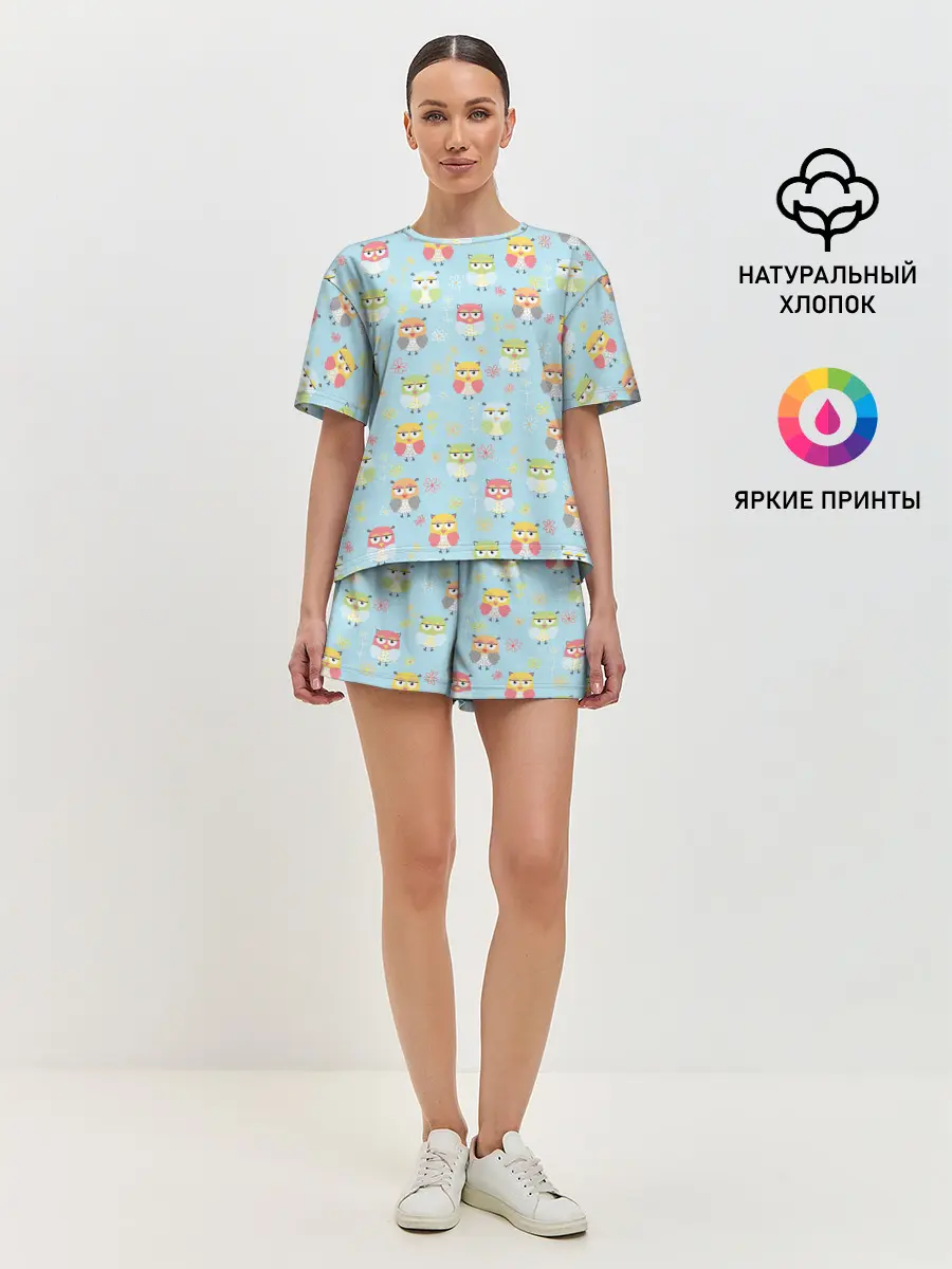Женская пижама с шортами / Совята