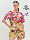 Женская пижама с шортами / Цветы