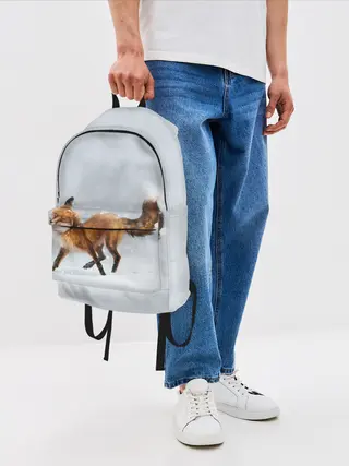 Рюкзак джинсовый / Зимняя лисичка