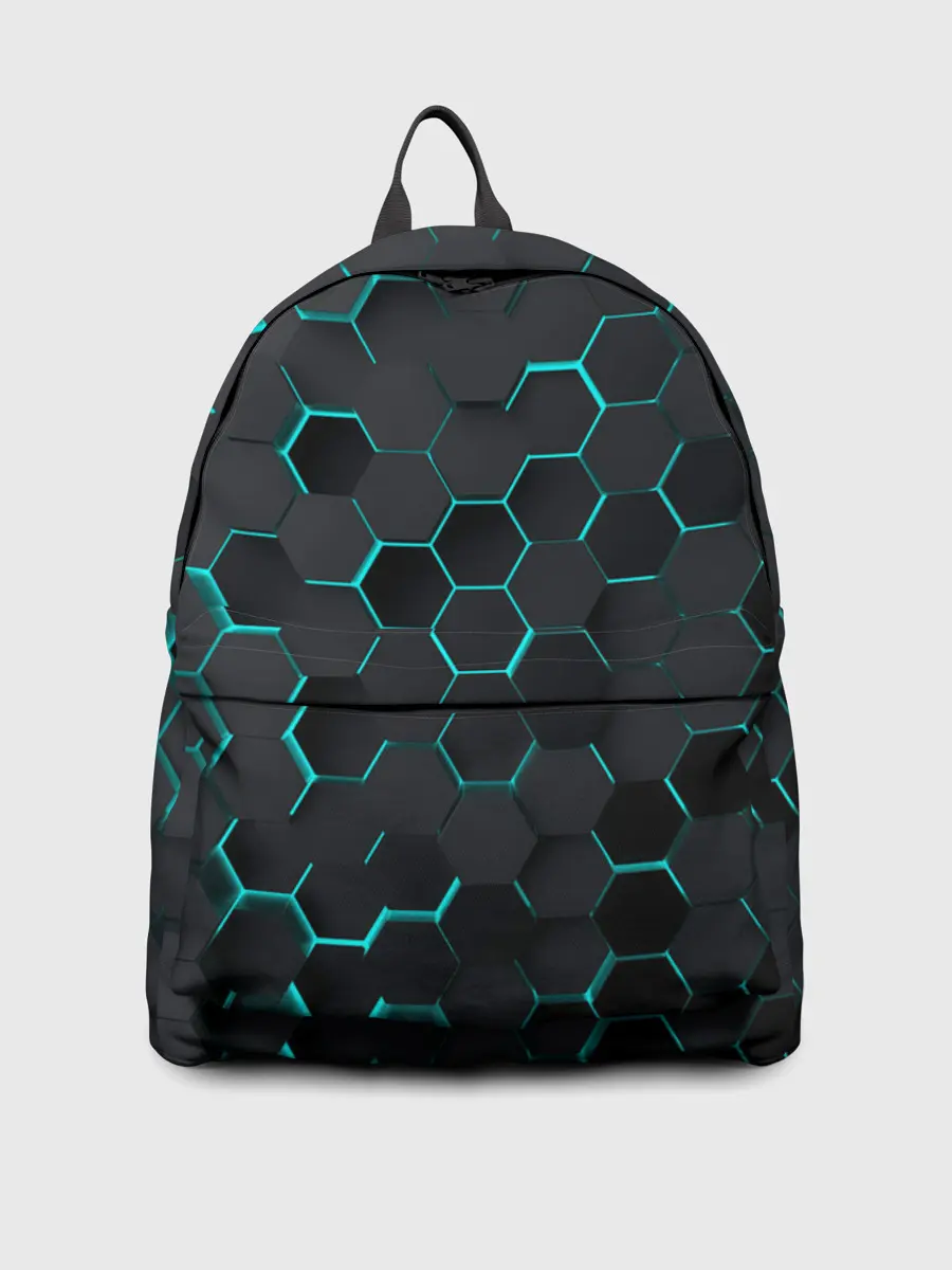 Рюкзак джинсовый / 3D соты BLUE