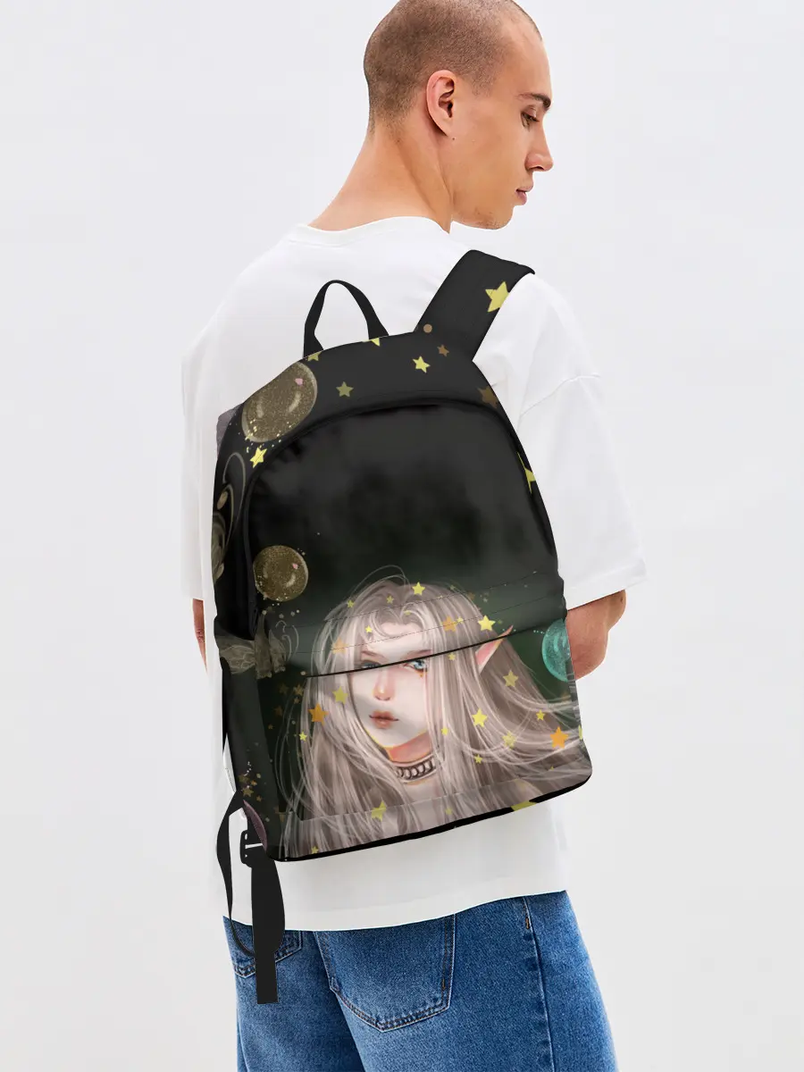 Рюкзак джинсовый / Эльфийка и звезды