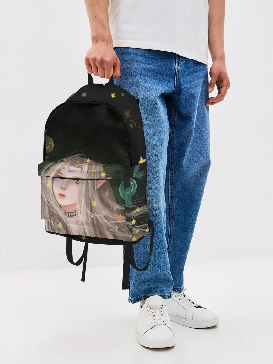 Рюкзак джинсовый / Эльфийка и звезды