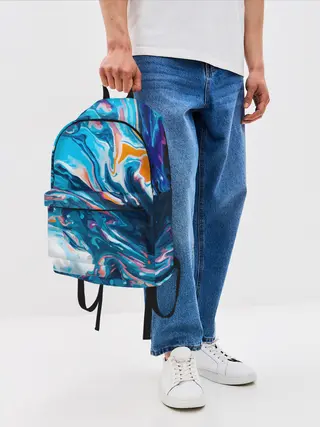 Рюкзак джинсовый / Волны красок