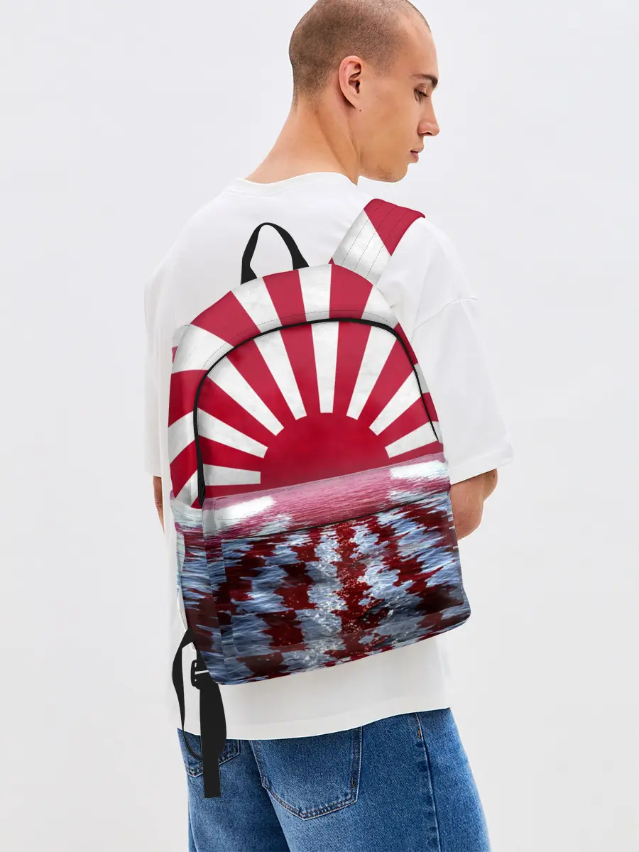 Рюкзак джинсовый / Флаг Восходящего Солнца