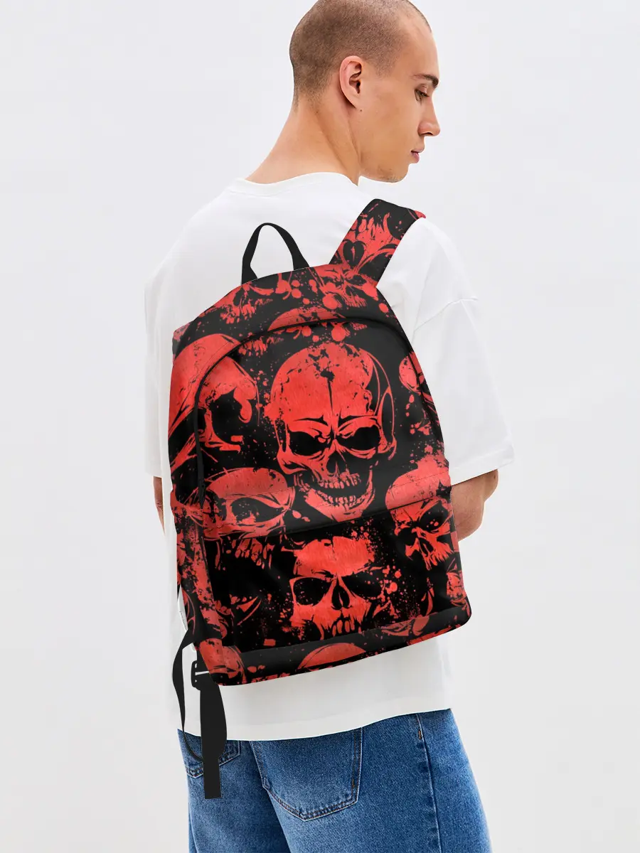 Рюкзак джинсовый / Skulls pattern