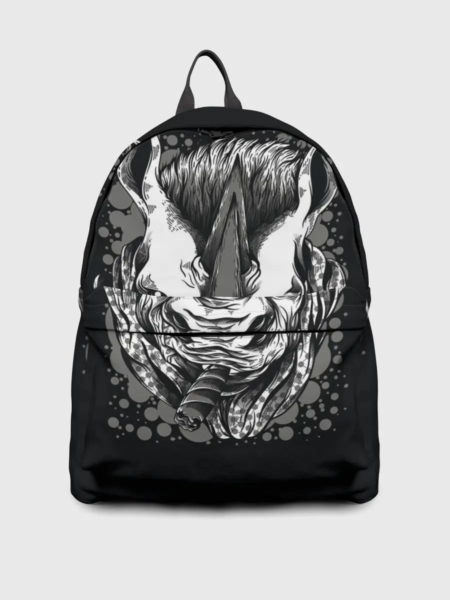 Рюкзак джинсовый / Свирепый носорог