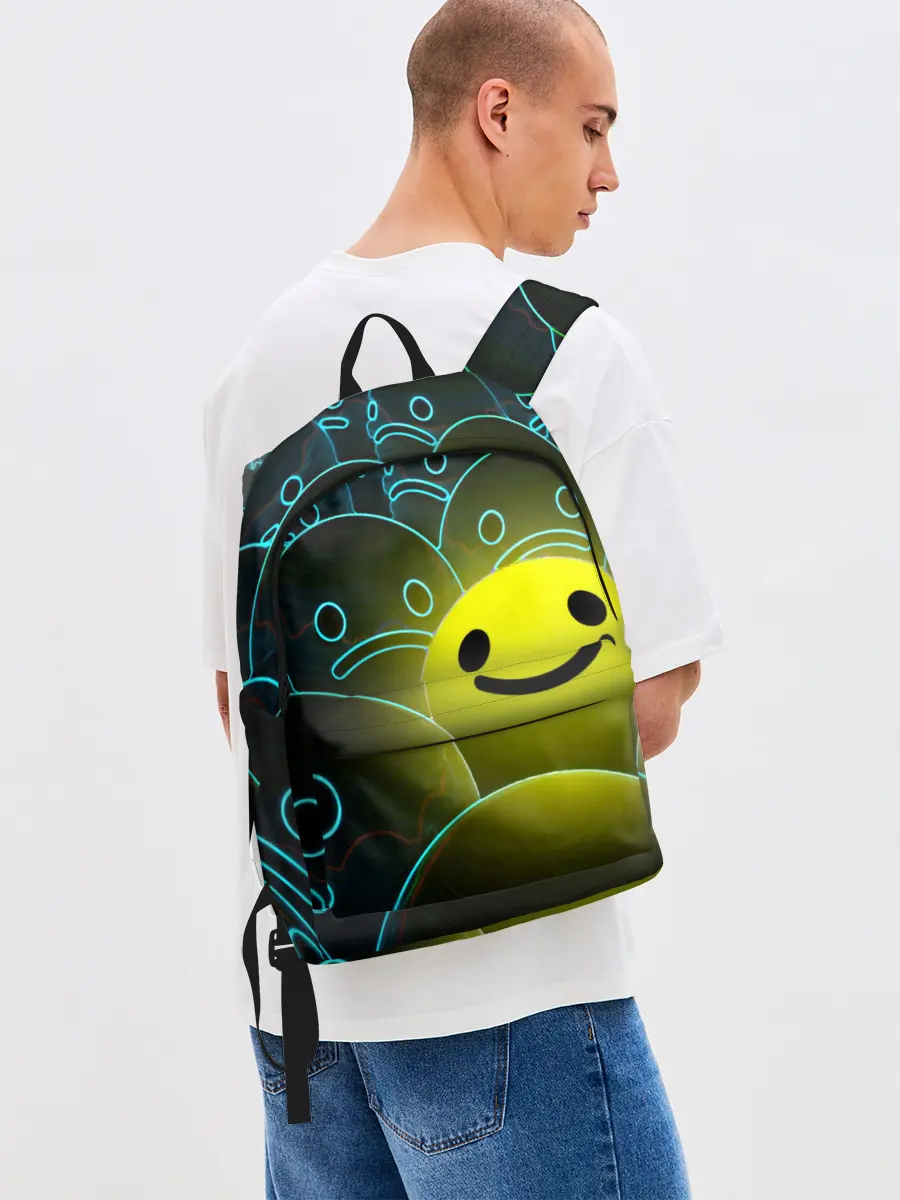 Рюкзак джинсовый / НЕОНОВЫЕ СМАЙЛЫ