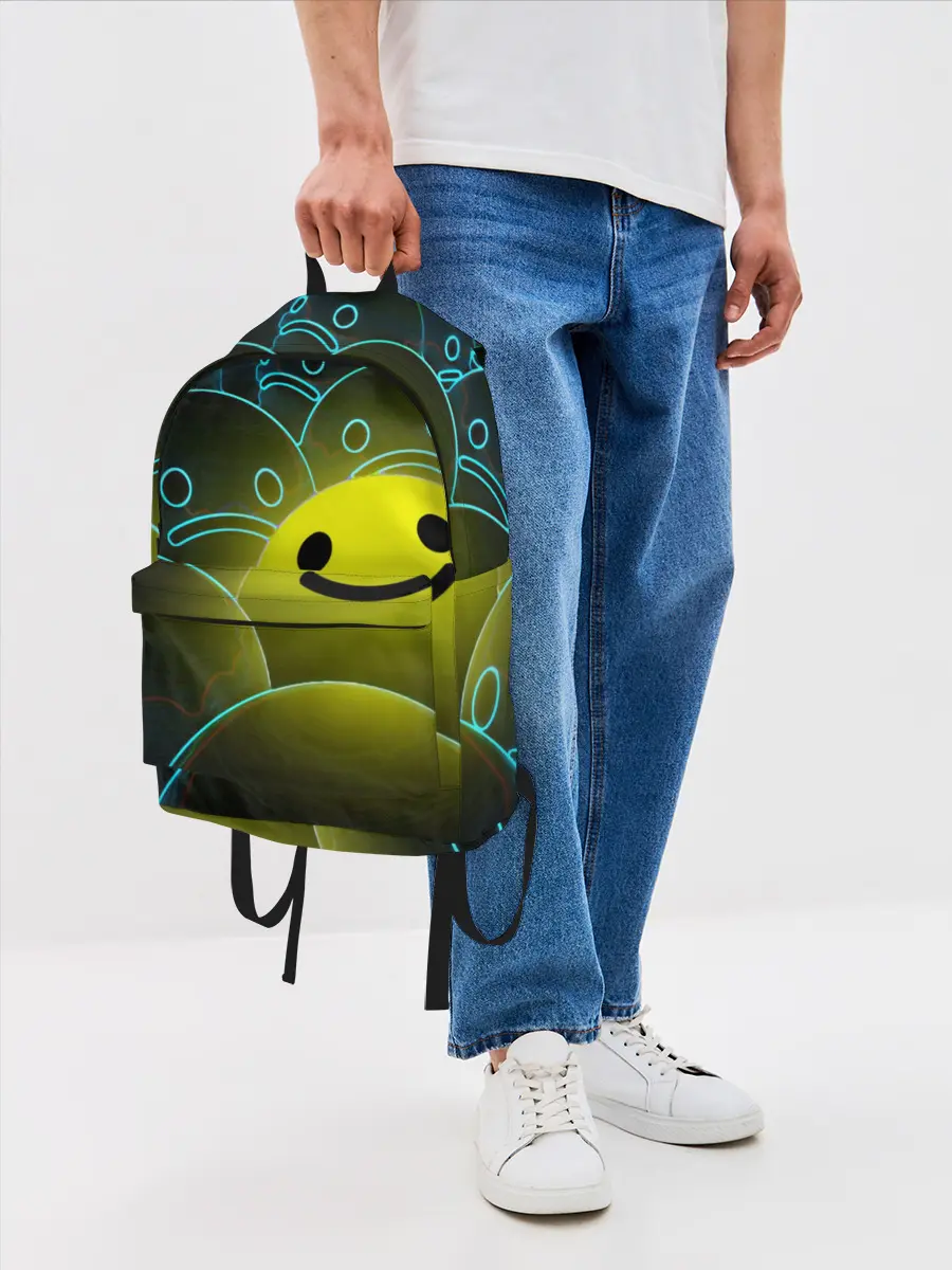 Рюкзак джинсовый / НЕОНОВЫЕ СМАЙЛЫ