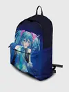 Рюкзак джинсовый / Hatsune Miku на черном фоне