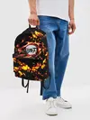 Рюкзак джинсовый / Kimetsu no Yaiba желтое пламя