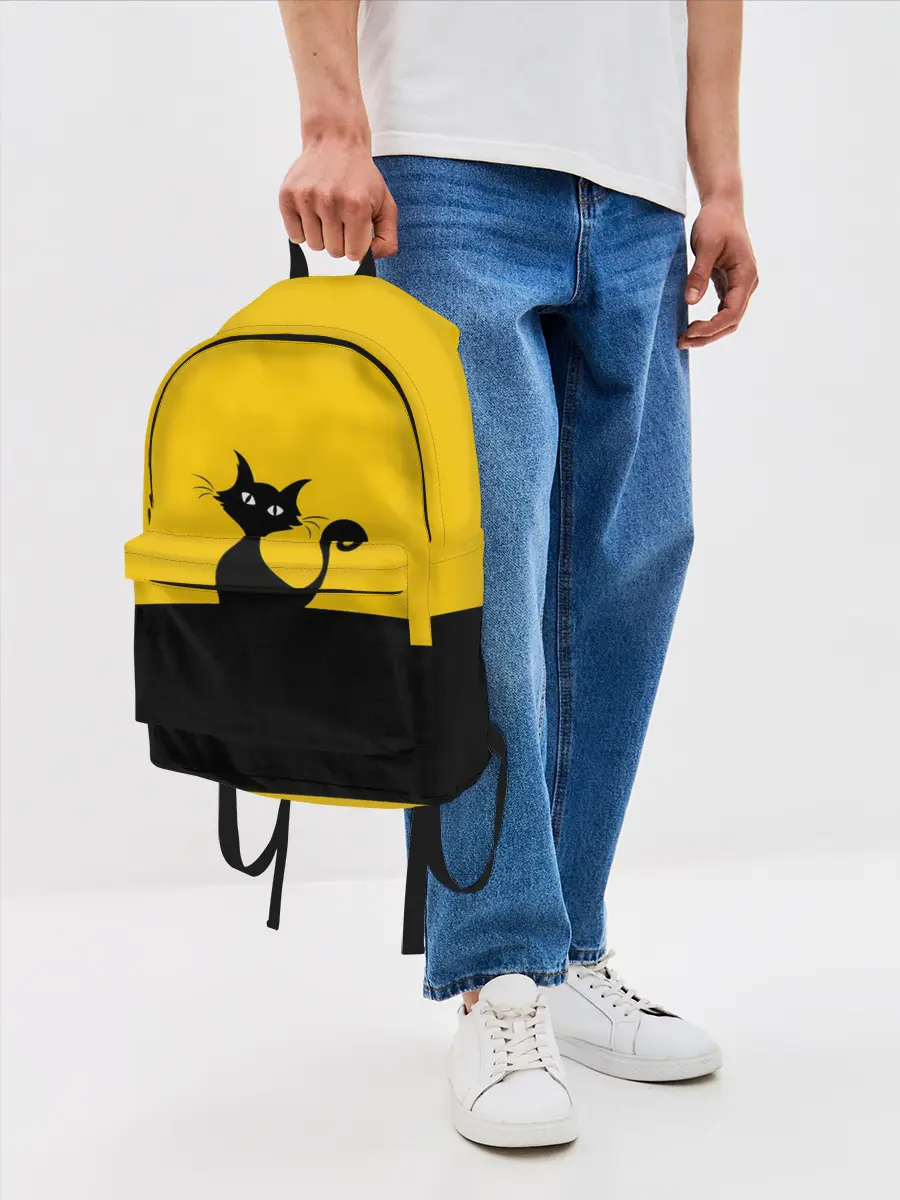 Рюкзак джинсовый / Гордый кот.