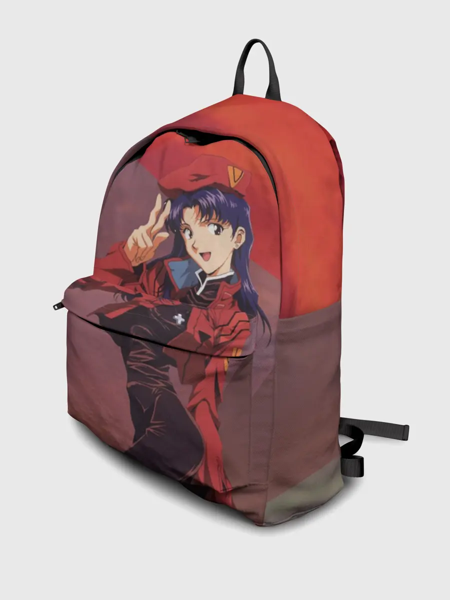 Рюкзак джинсовый / Misato Katsuragi на красном