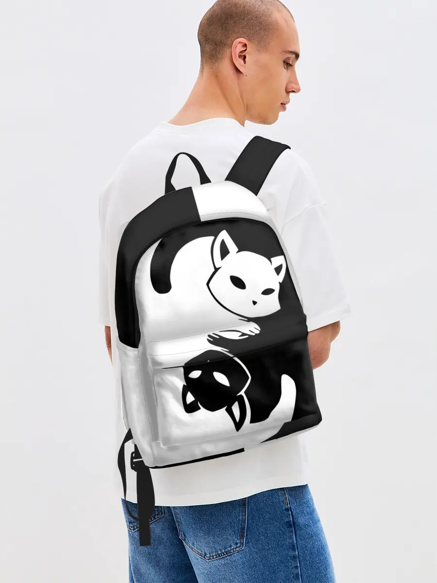 Рюкзак джинсовый / ДВА КОТА КУВЫРКАЮТСЯ.