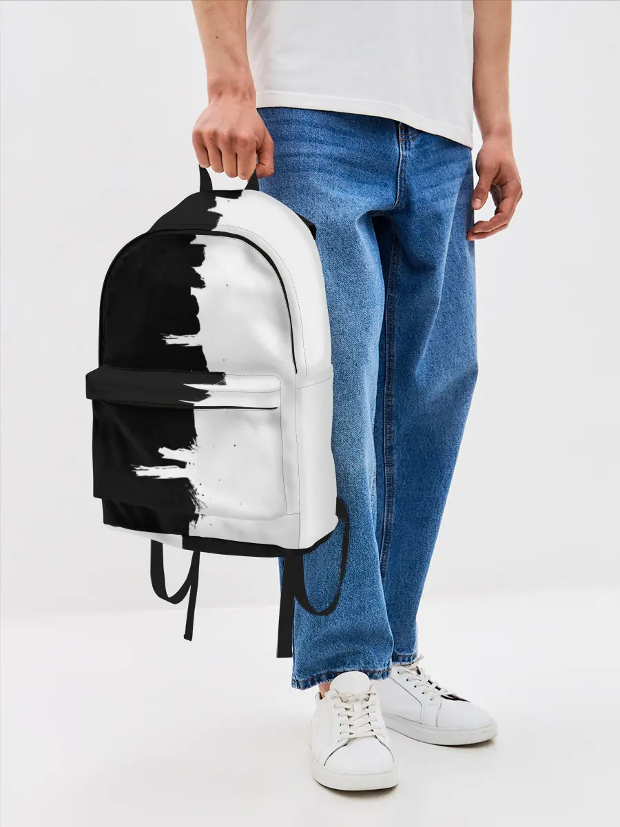 Рюкзак джинсовый / Черным по белому