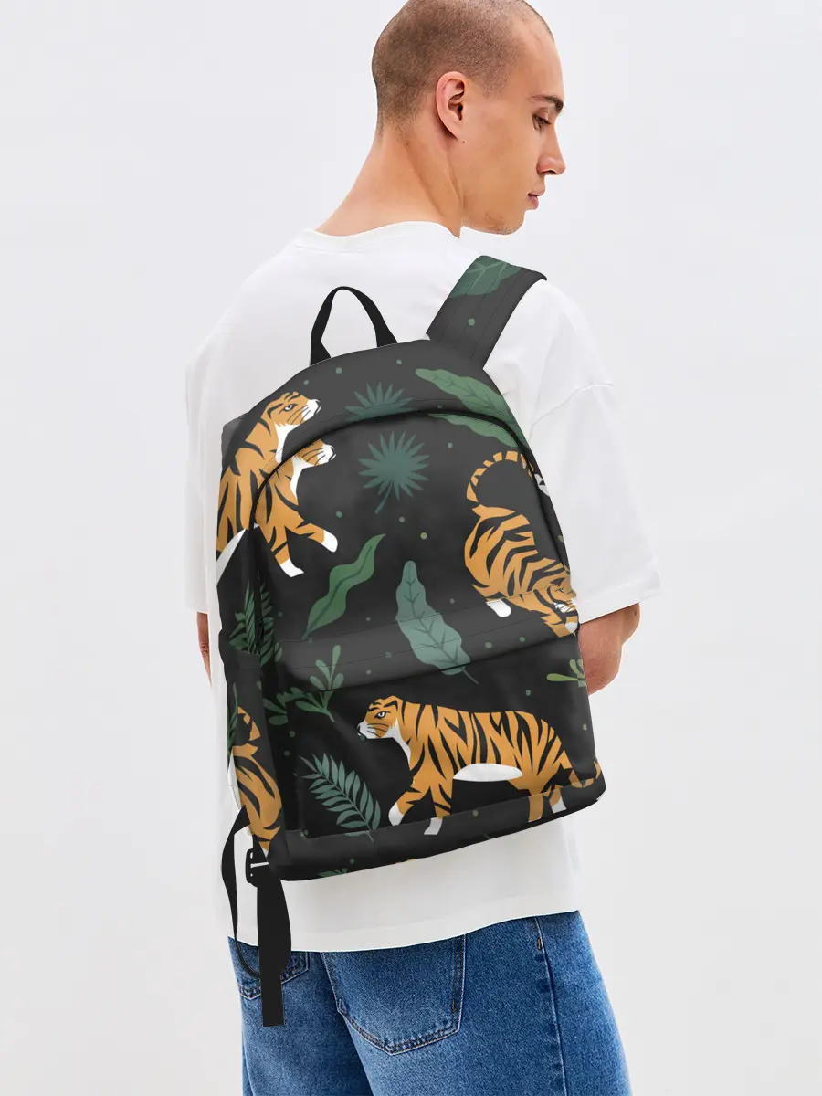 Рюкзак джинсовый / Тропический тигр
