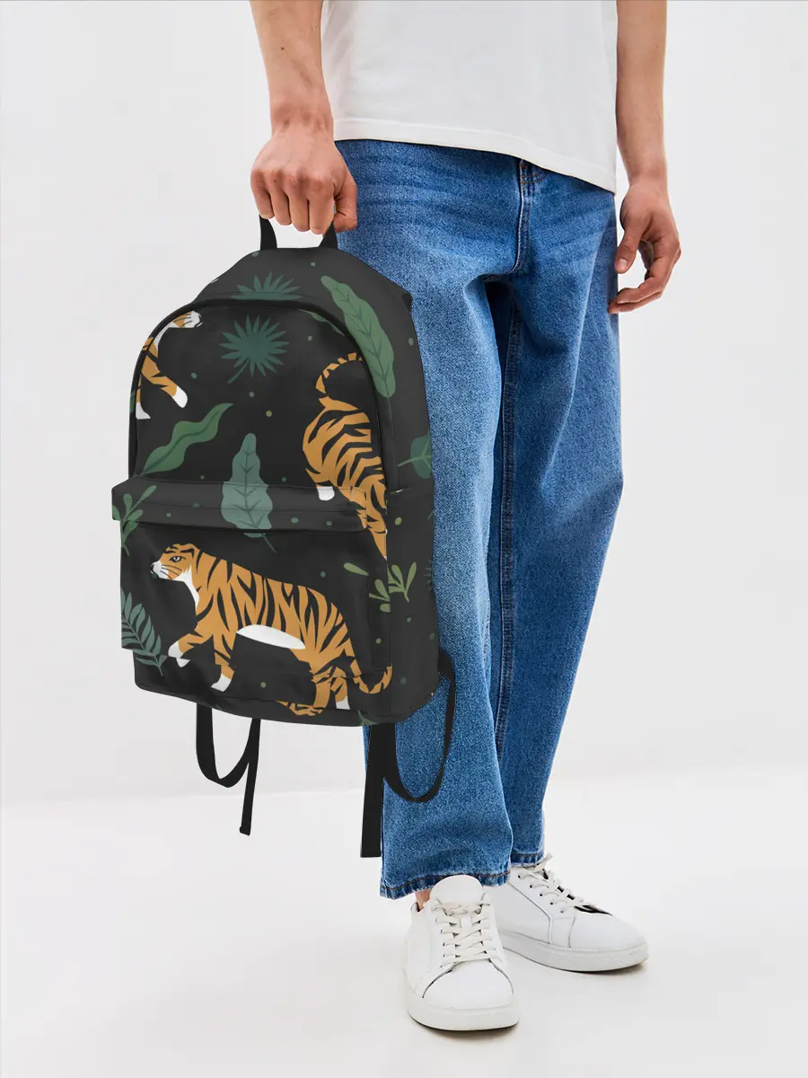 Рюкзак джинсовый / Тропический тигр