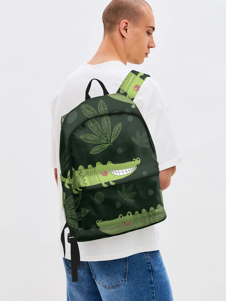 Рюкзак джинсовый / Милый крокодил